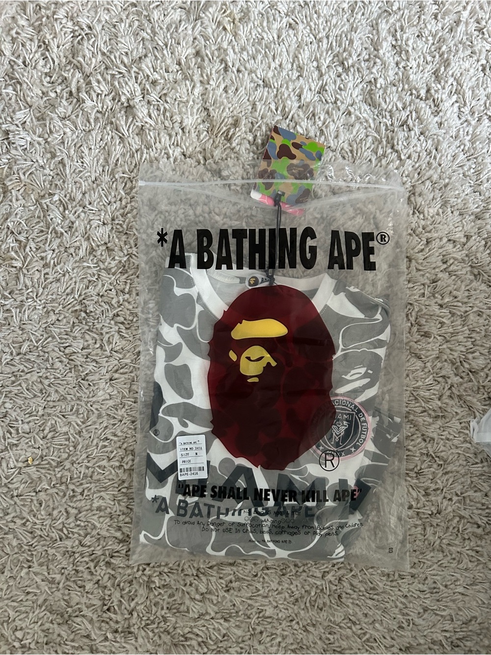 BAPE Miami Camo Short Sleeve Tee - Gray & White - Picture 3 of 6